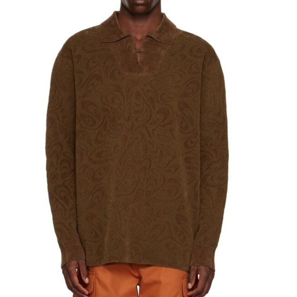 BNWT AW22 JACQUEMUS "LE PAPIER" LE POLO PAISLEY SWEATER S